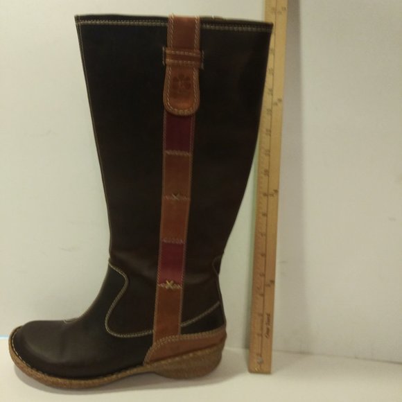 JOSEF SEIBEL "Sprit of Nature" brown leather tall boots, Size 10 - Picture 6 of 10
